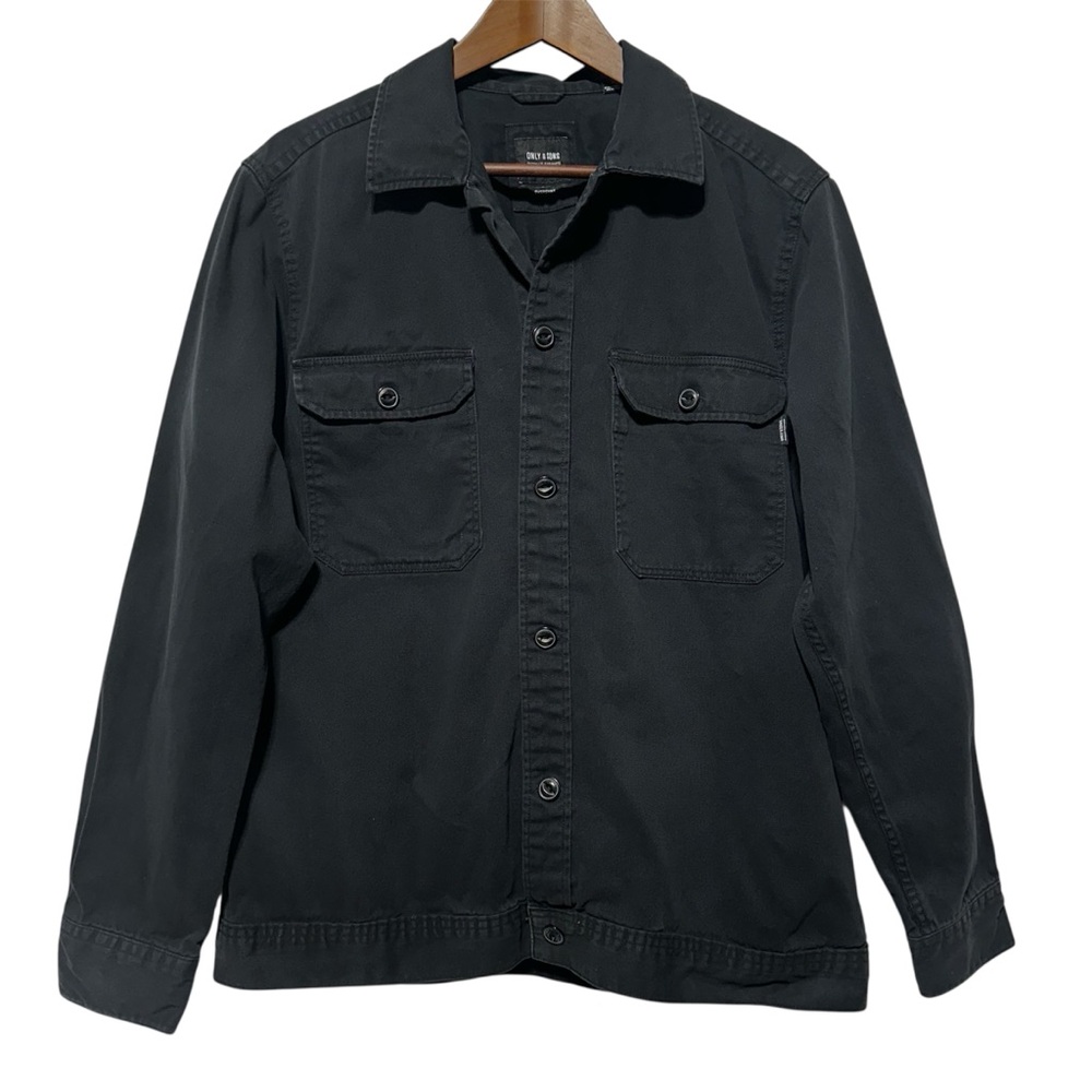 ONLY & SONS Men’s Black Denim Shirt Jacket M | Overshirt | Gorpcore Shacket